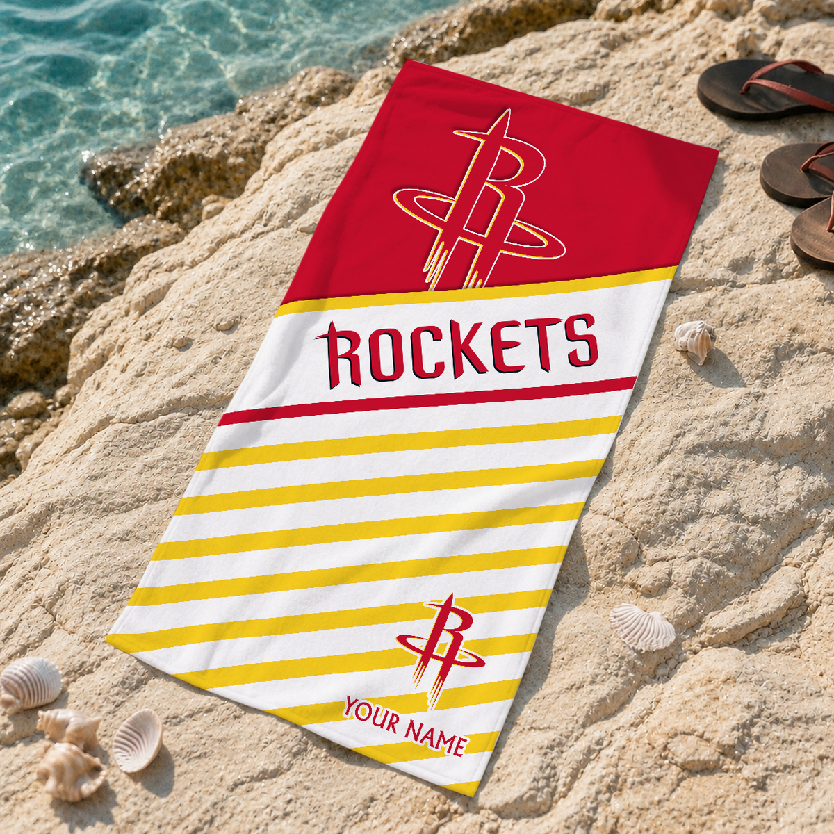 ELITE EDITION - NEW CUSTOMIZED HRO HOUSTON ROCKETS BEACH TOWEL FOR FAN - NBA07