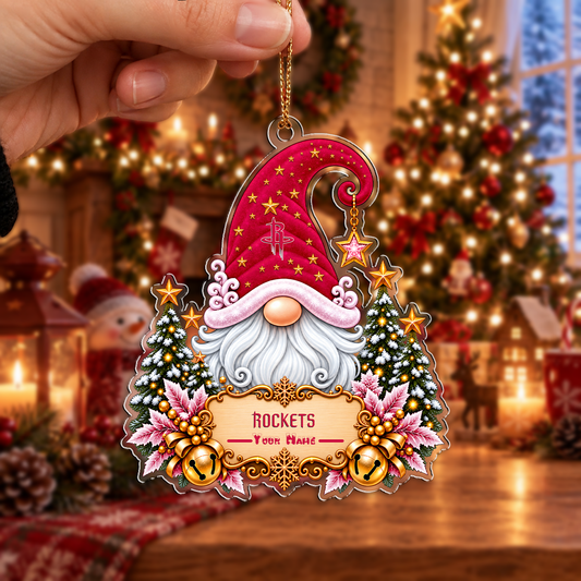 ELITE EDITION - NEW CUSTOMIZED NBA07 HRO HOUSTON ROCKETS CHRISTMAS ACRYLIC ORNAMENT