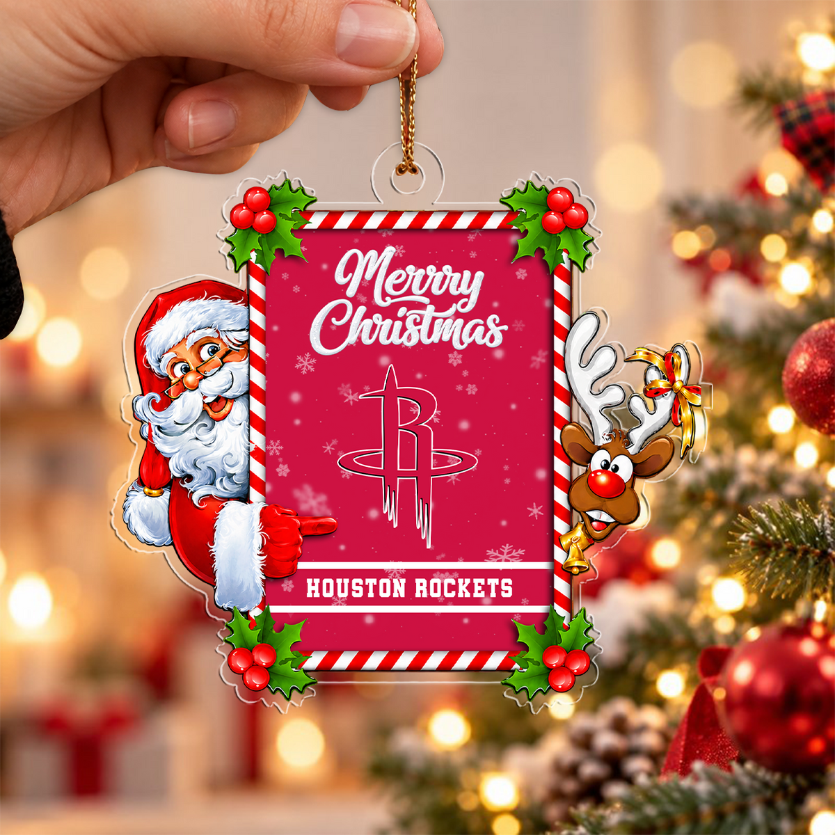 [LIMITED DROP] NEW CUSTOMIZED NBA07 HRO HOUSTON ROCKETS CHRISTMAS ACRYLIC ORNAMENT