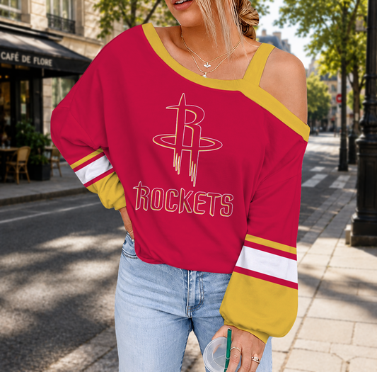 VIRAL EDITION - NEW CUSTOMIZED NBA07 HRO HOUSTON ROCKETS DROP SHOULDER SWEATSHIRT