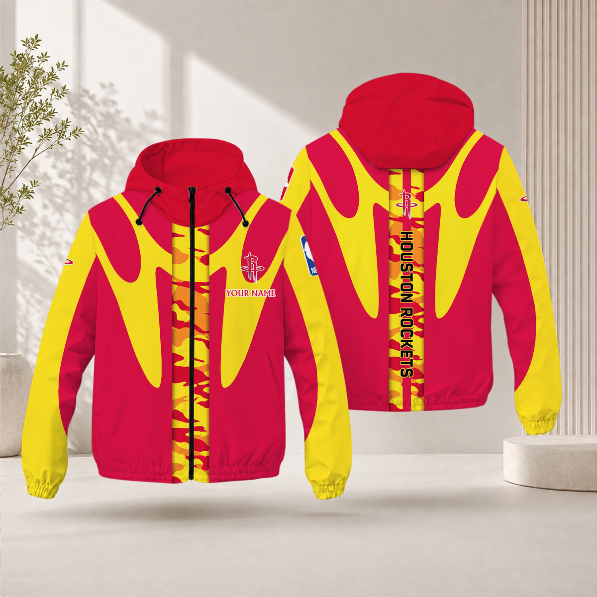SPECIAL EDITION - NEW CUSTOMIZED NBA07 HRO HOUSTON ROCKETS WINDBREAKER JACKET