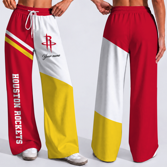 SPECIAL EDITION - NEW CUSTOMIZED NBA07 HRO HOUSTON ROCKETS WOMEN'S WIDE LEG PANTS
