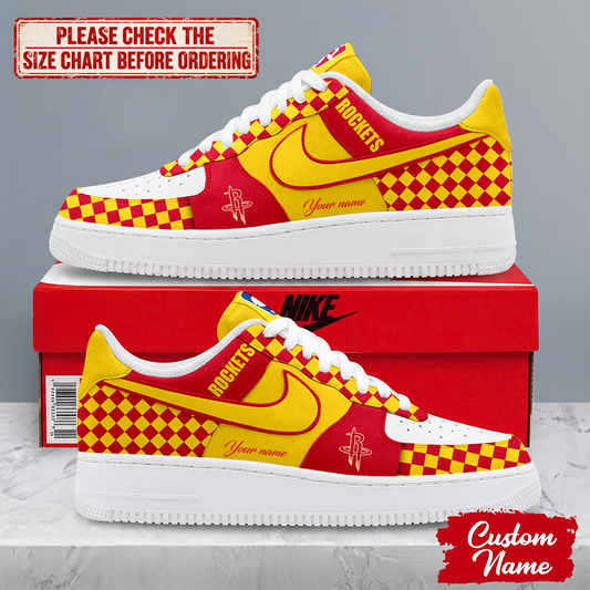FINAL SALE - NEW CUSTOMIZED NBA07 HRO HOUSTON ROCKETS AF1 SNEAKERS