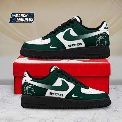 ELITE EDITION - NEW CUSTOMIZED NCAA MAM07 MSS MICHIGAN STATE SPARTANS AF1 SHOES
