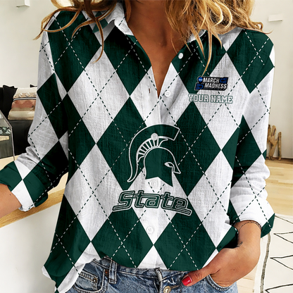VIRAL EDITION - NEW CUSTOMIZED | NCAA MAM07 MSS MS SPARTANS WOMEN CASUAL SHIRT FOR FAN