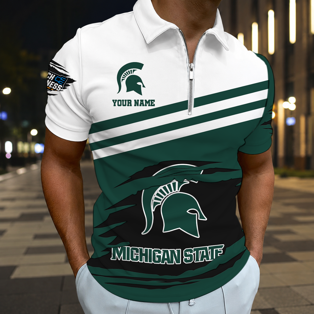 VIRAL EDITION - NEW CUSTOMIZED NCAA MAM07 MSS MICHIGAN STATE SPARTANS T-SHIRT, POLO SHIRT, ZIP POLO SHIRT, SWEATSHIRT, HOODIE & ZIP HOODIE
