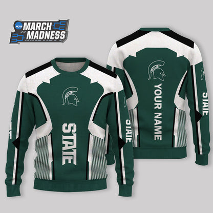HOT DEAL - NEW CUSTOMIZED NCAA MAM07 MSS MICHIGAN STATE SPARTANS UGLY SWEATER