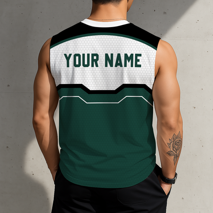 HOT DEAL - NEW CUSTOMIZED NCAA MAM07 MSS MICHIGAN STATE SPARTANS MEN'S GYM SHIRT