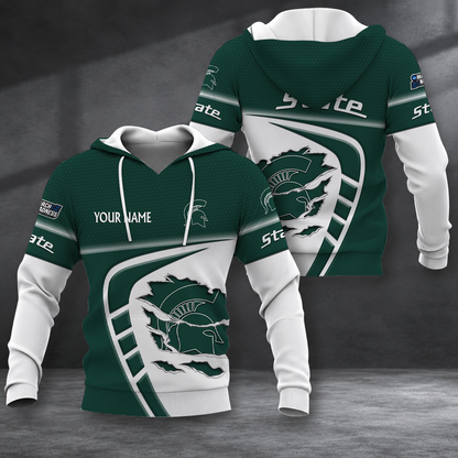 FINAL SALE - NEW CUSTOMIZED NCAA MAM07 MSS MICHIGAN STATE SPARTANS T-SHIRT, POLO SHIRT, ZIP POLO SHIRT, SWEATSHIRT, HOODIE & ZIP HOODIE