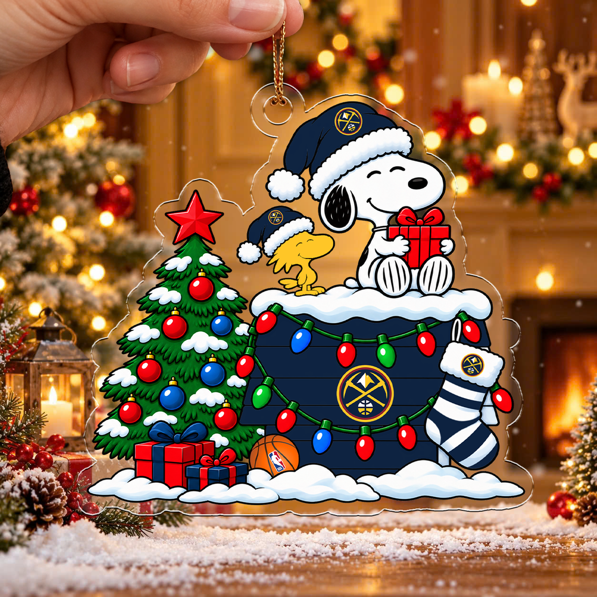 [HOT DEAL] NEW CUSTOMIZED NBA08 DNU DENVER NUGGETS CHRISTMAS ACRYLIC ORNAMENT