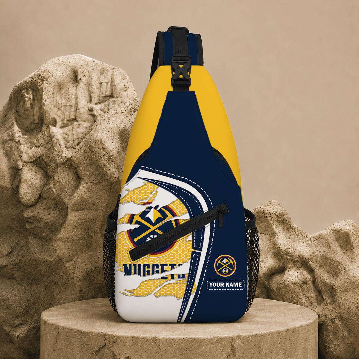 HOT DEAL - NEW CUSTOMIZED DNU DENVER NUGGETS SLING BAG - NBA08