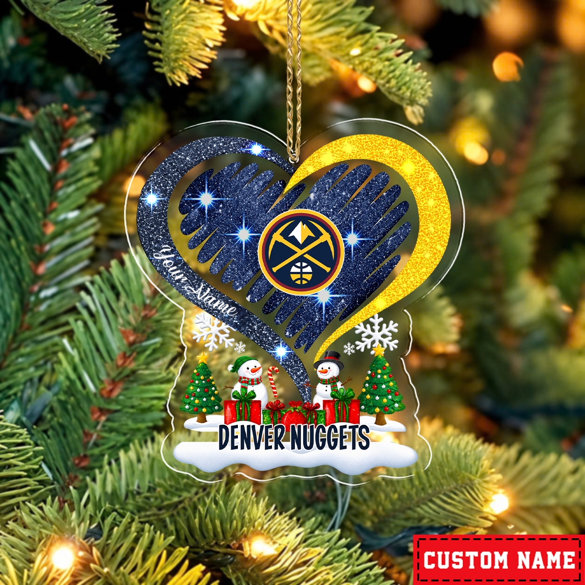 [EXCLUSIVE EDITION] NEW CUSTOMIZED NBA08 DNU DENVER NUGGETS CHRISTMAS ACRYLIC ORNAMENT