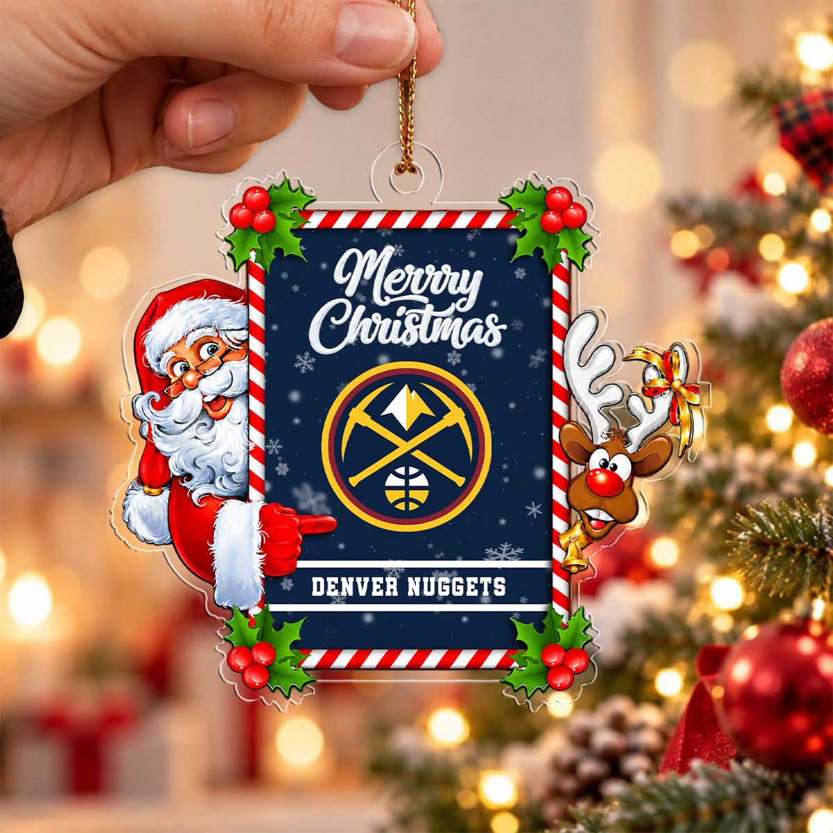 [LIMITED DROP] NEW CUSTOMIZED NBA08 DNU DENVER NUGGETS CHRISTMAS ACRYLIC ORNAMENT