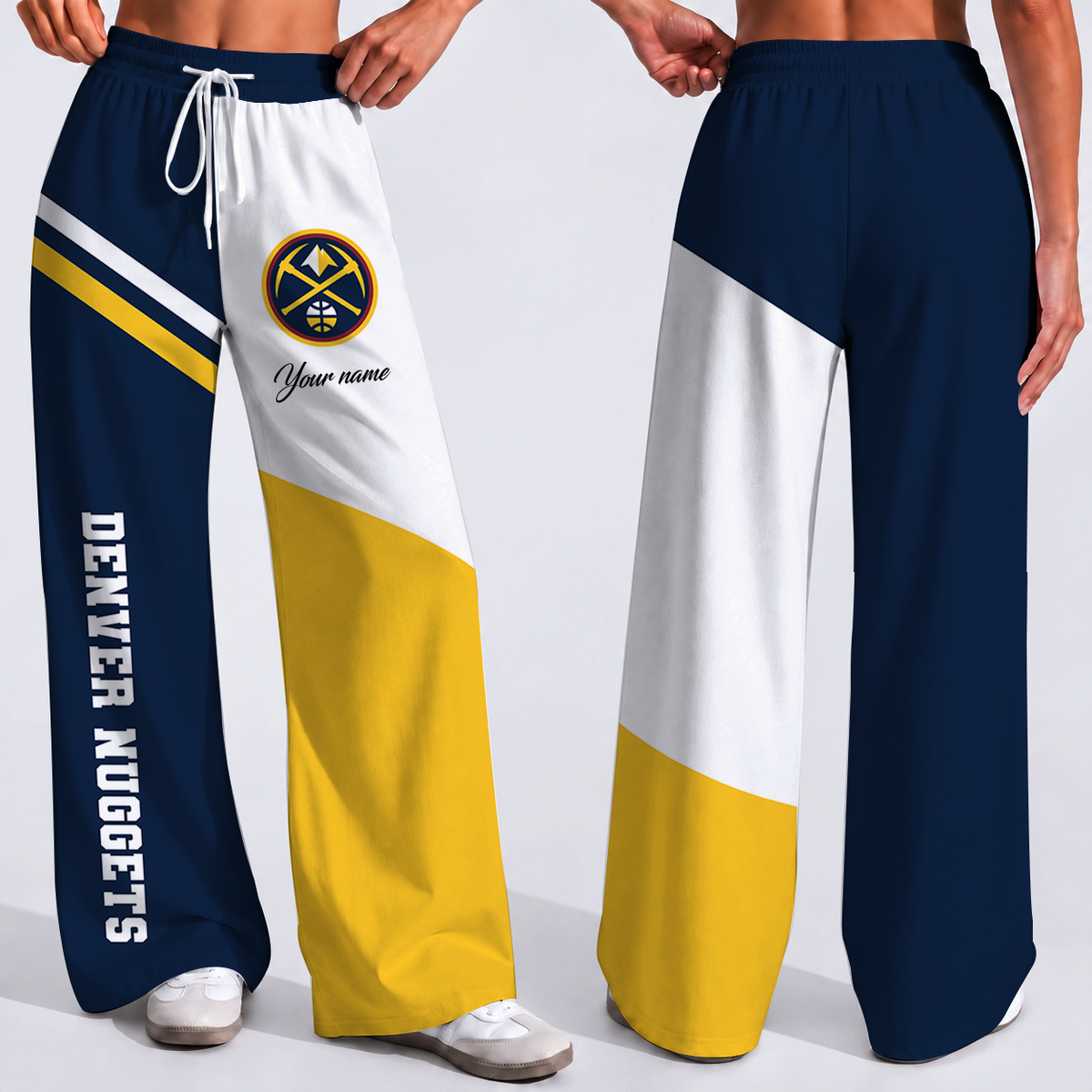 SPECIAL EDITION - NEW CUSTOMIZED NBA08 DNU DENVER NUGGETS WOMEN'S WIDE LEG PANTS