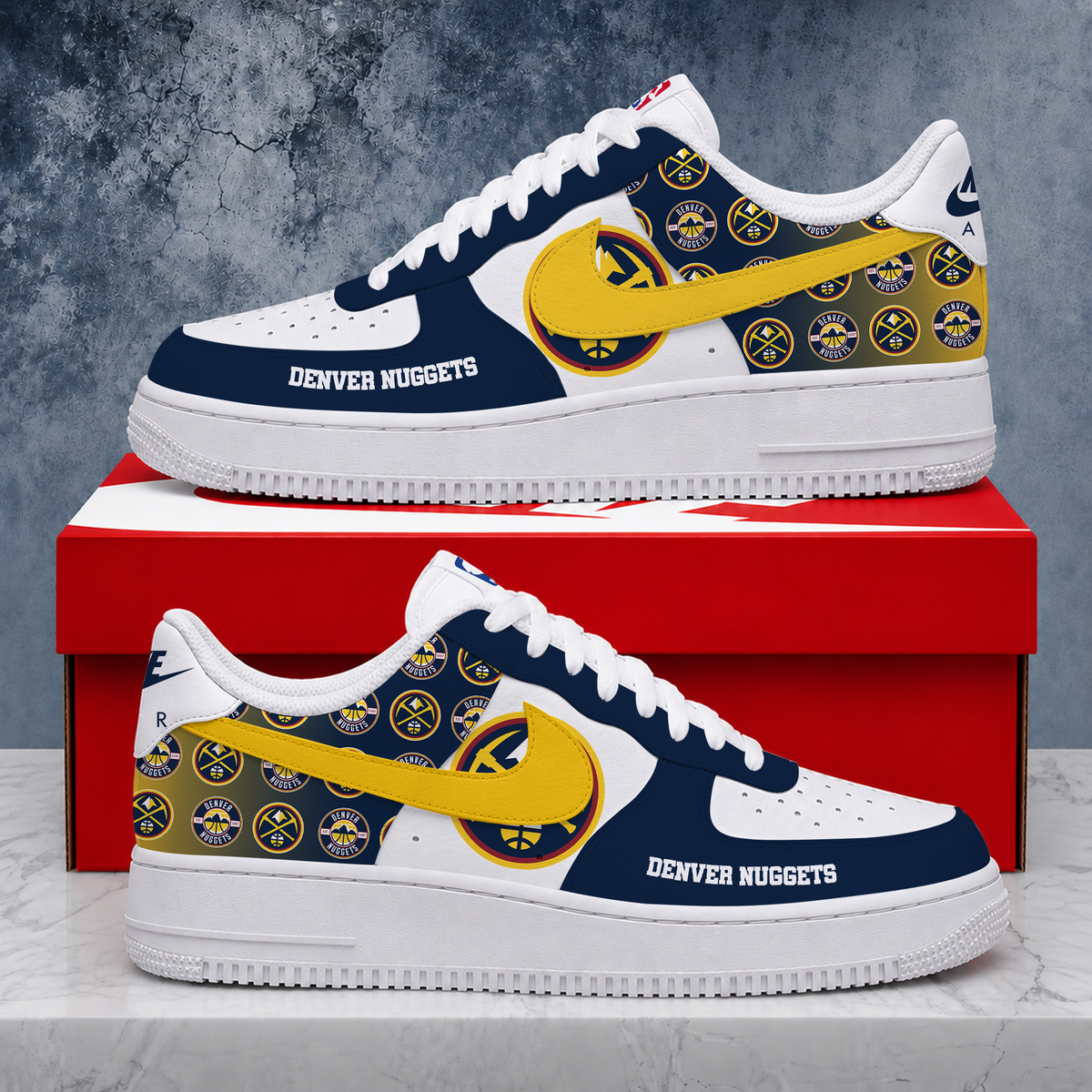 SPECIAL EDITION - NEW CUSTOMIZED NBA08 DNU DENVER NUGGETS AF1 SNEAKERS
