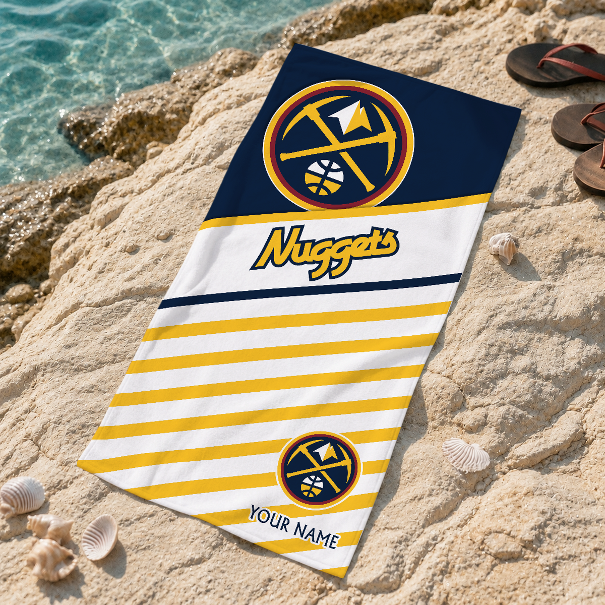 ELITE EDITION - NEW CUSTOMIZED DNU DENVER NUGGETS BEACH TOWEL FOR FAN - NBA08