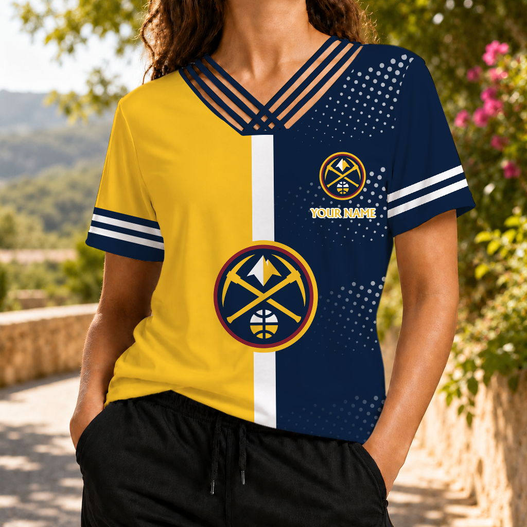 LIMITED EDITION - NEW CUSTOMIZED NBA08 DNU DENVER NUGGETS V-NECK SHIRT
