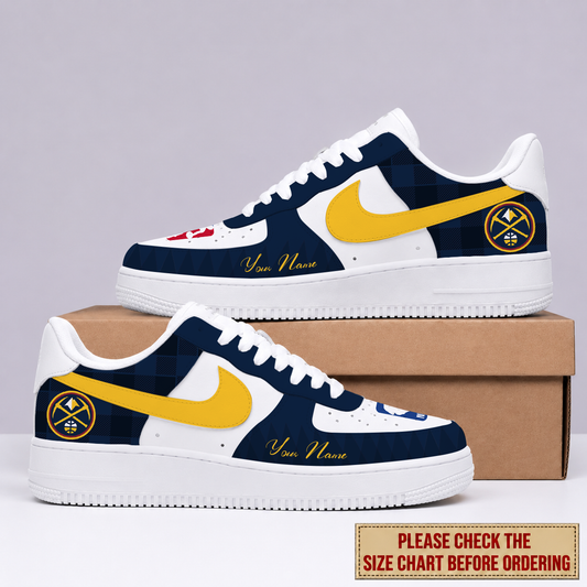 FINAL SALE - NEW CUSTOMIZED NBA08 DNU DENVER NUGGETS AF1 SNEAKERS