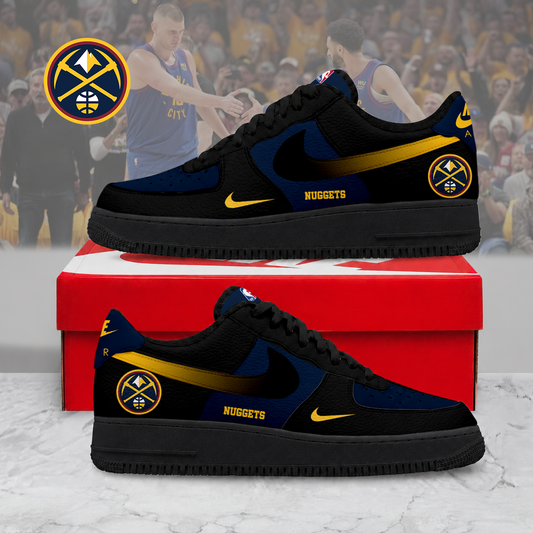 HOT DEAL - NEW CUSTOMIZED NBA08 DNU DENVER NUGGETS AF1 SNEAKERS