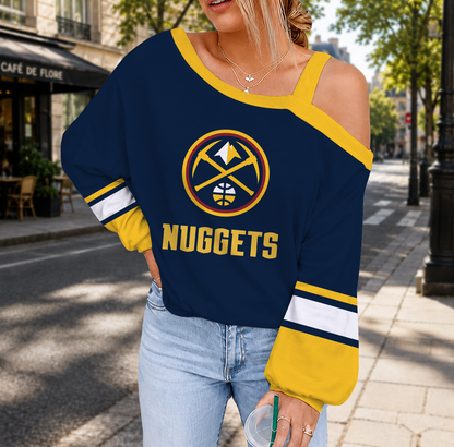 VIRAL EDITION - NEW CUSTOMIZED NBA08 DNU DENVER NUGGETS DROP SHOULDER SWEATSHIRT
