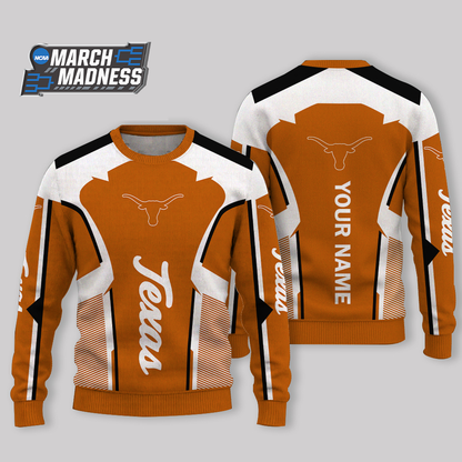 HOT DEAL - NEW CUSTOMIZED NCAA MAM08 TXL TEXAS LONGHORNS UGLY SWEATER