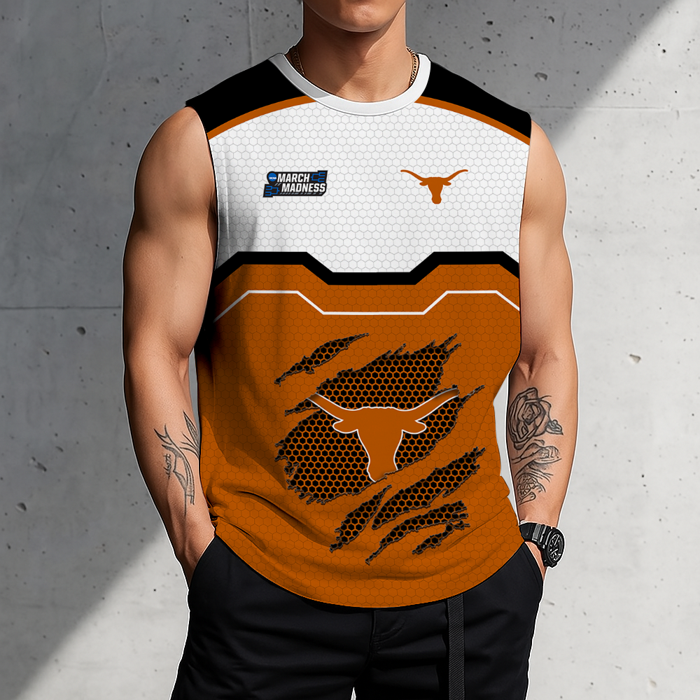 HOT DEAL - NEW CUSTOMIZED NCAA MAM08 TXL TEXAS LONGHORNS MEN'S GYM SHIRT