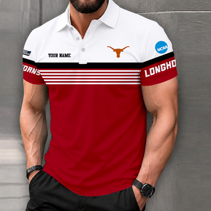 LIMITED EDITION - NEW CUSTOMIZED NCAA MAM08 TXL TEXAS LONGHORNS POLO SHIRT