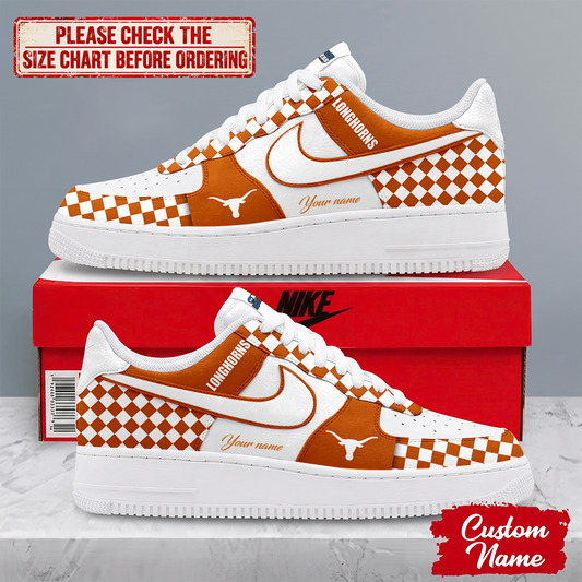 MEGA SALE - NEW CUSTOMIZED NCAA MAM08 TXL TEXAS LONGHORNS AF1 SHOES