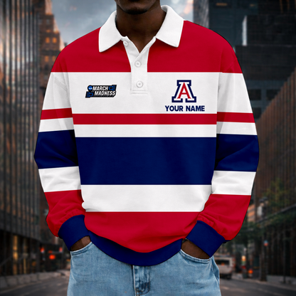 VIRAL EDITION - NEW CUSTOMIZED MAM NCAA09 ARW AR WILCATS UNISEX LONG SLEEVE POLO