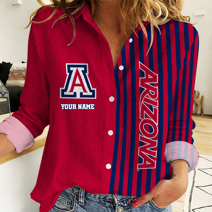 HOT DEAL - NEW CUSTOMIZED ARW AR WILCATS WOMEN CASUAL SHIRT FOR FAN | NCAA MAM09