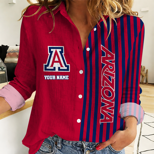 HOT DEAL - NEW CUSTOMIZED ARW AR WILCATS WOMEN CASUAL SHIRT FOR FAN | NCAA MAM09