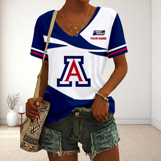 SPECIAL EDITON - NEW CUSTOMIZED MAM NCAA09 ARW AR WILCATS V-NECK FEMALE SHIRT