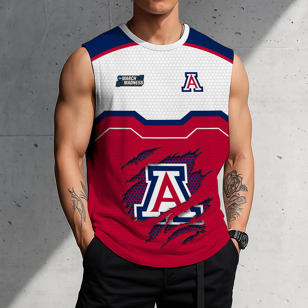 HOT DEAL - NEW CUSTOMIZED NCAA MAM09 ARW ARIZONA WILDCATS MEN'S GYM SHIRT