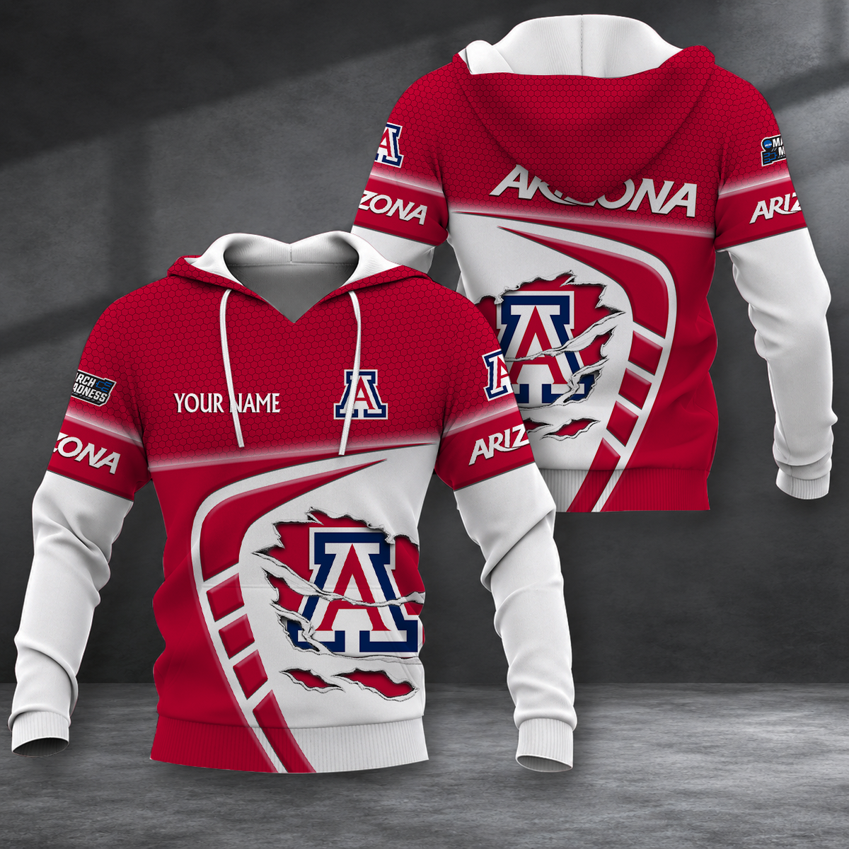 FINAL SALE - NEW CUSTOMIZED NCAA MAM09 ARW ARIZONA WILDCATS T-SHIRT, POLO SHIRT, ZIP POLO SHIRT, SWEATSHIRT, HOODIE & ZIP HOODIE