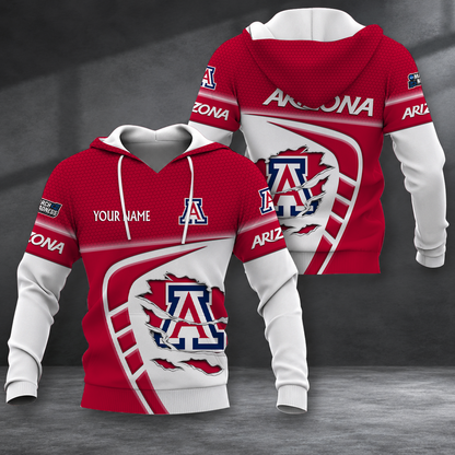 FINAL SALE - NEW CUSTOMIZED NCAA MAM09 ARW ARIZONA WILDCATS T-SHIRT, POLO SHIRT, ZIP POLO SHIRT, SWEATSHIRT, HOODIE & ZIP HOODIE