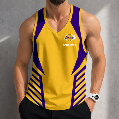 VIRAL EDITION - NEW CUSTOMIZED NBA09 LLA LOS ANGELES LAKERS MEN'S TANK TOP