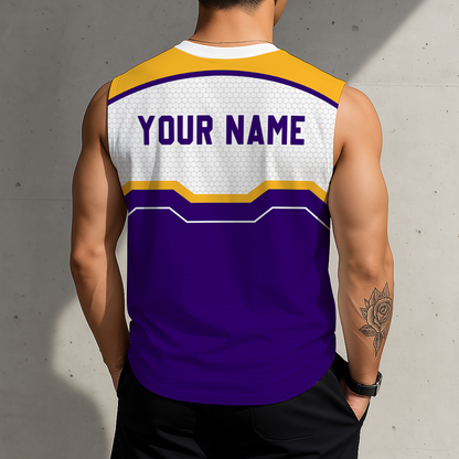 [LIMITED EDITION] NEW CUSTOMIZED NBA09 LLA LOS ANGELES LAKERS MEN'S TANK TOP
