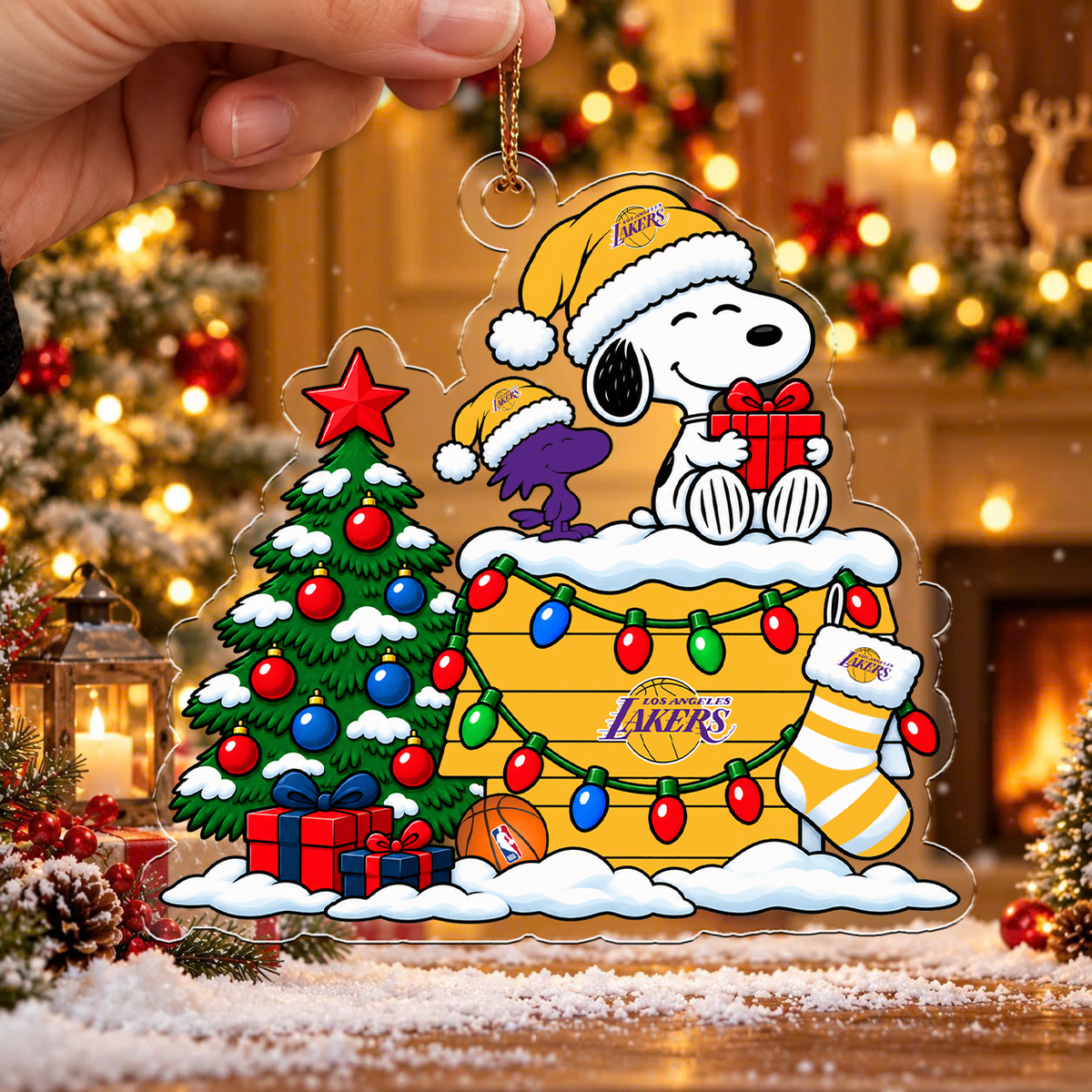 [HOT DEAL] NEW CUSTOMIZED NBA09 LLA LOS ANGELES LAKERS CHRISTMAS ACRYLIC ORNAMENT