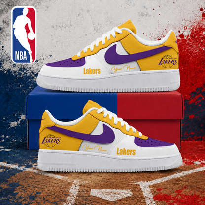 VIRAL EDITION - NEW CUSTOMIZED NBA09 LLA LOS ANGELES LAKERS AF1 SNEAKERS