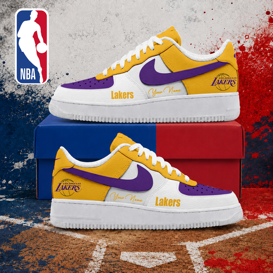 VIRAL EDITION - NEW CUSTOMIZED NBA09 LLA LOS ANGELES LAKERS AF1 SNEAKERS