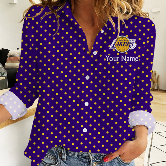 SPECIAL EDITION - NEW CUSTOMIZED NBA09 LLA LOS ANGELES LAKERS WOMEN CASUAL SHIRT FOR FAN