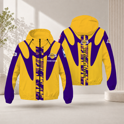 SPECIAL EDITION - NEW CUSTOMIZED NBA09 LLA LOS ANGELES LAKERS WINDBREAKER JACKET