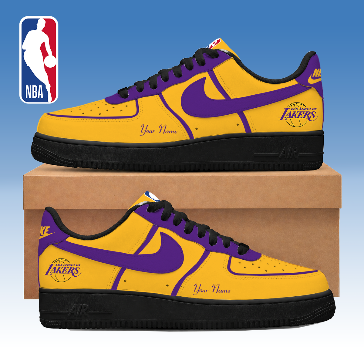 LIMITED DROP - NEW CUSTOMIZED LLA LOS ANGELES LAKERS AF1 SNEAKERS - NBA09