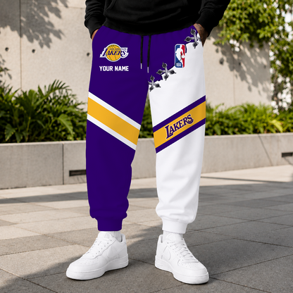 LIMITED EDITION - NEW CUSTOMIZED NBA09 LLA LOS ANGELES LAKERS SWEATPANTS