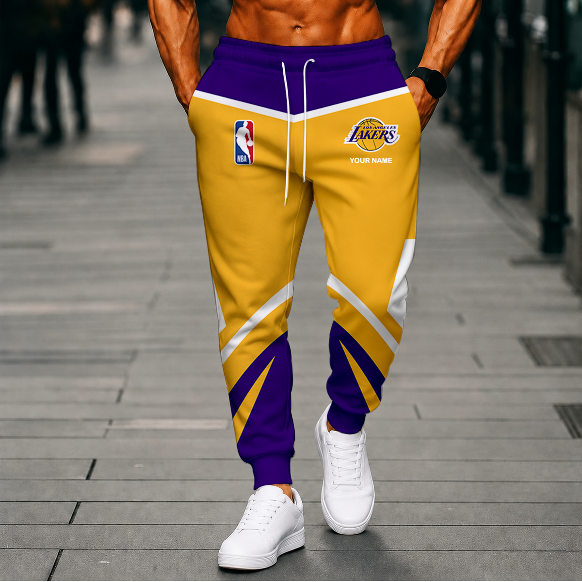 SPECIAL EDITION - NEW CUSTOMIZED NBA09 LLA LOS ANGELES LAKERS SWEATPANTS