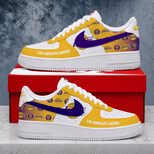SPECIAL EDITION - NEW CUSTOMIZED NBA09 LLA LOS ANGELES LAKERS AF1 SNEAKERS