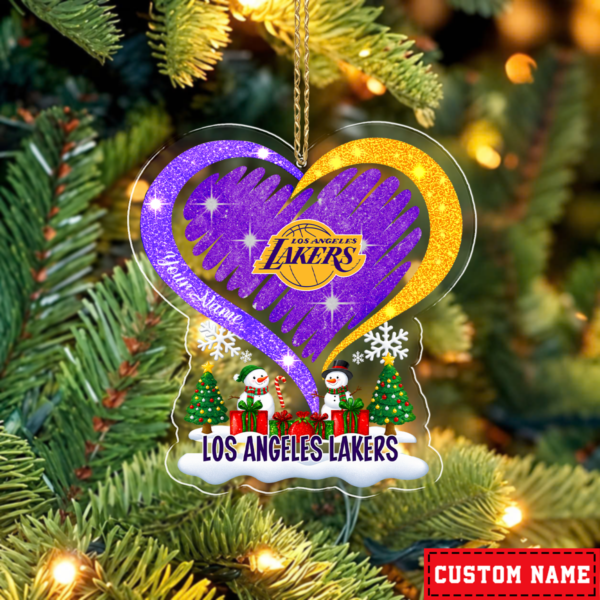 [EXCLUSIVE EDITION] NEW CUSTOMIZED NBA09 LLA LOS ANGELES LAKERS CHRISTMAS ACRYLIC ORNAMENT