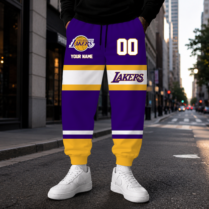 [HOT DEAL] NEW CUSTOMIZED NBA09 LLA LOS ANGELES LAKERS SWEATPANTS