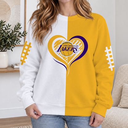 ELITE EDITION - NEW CUSTOMIZED LLA LOS ANGELES LAKERS RIBBED HOODIE & SWEATSHIRT - NBA09