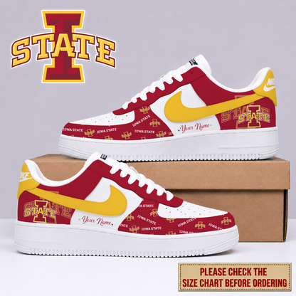 MEGA SALE - NEW CUSTOMIZED ISC IOWA STATE CYCLONES AF1 SHOES - NCAA MAM10